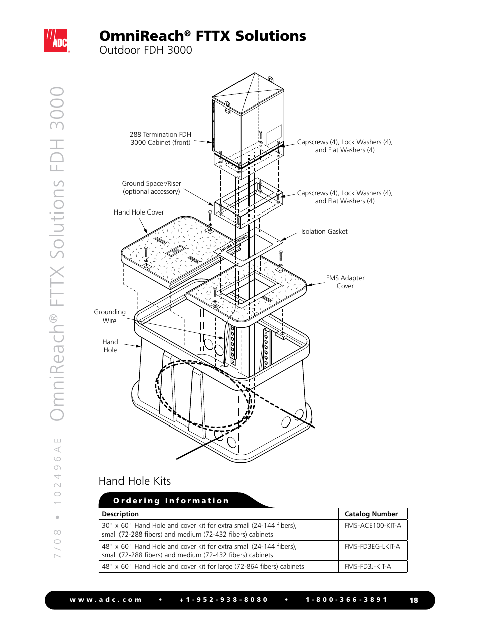 Omnireach, Fttx solutions fdh 3000, Fttx solutions | Outdoor fdh 3000, Hand hole kits | ADC OmniReach FDH 3000 User Manual | Page 18 / 20