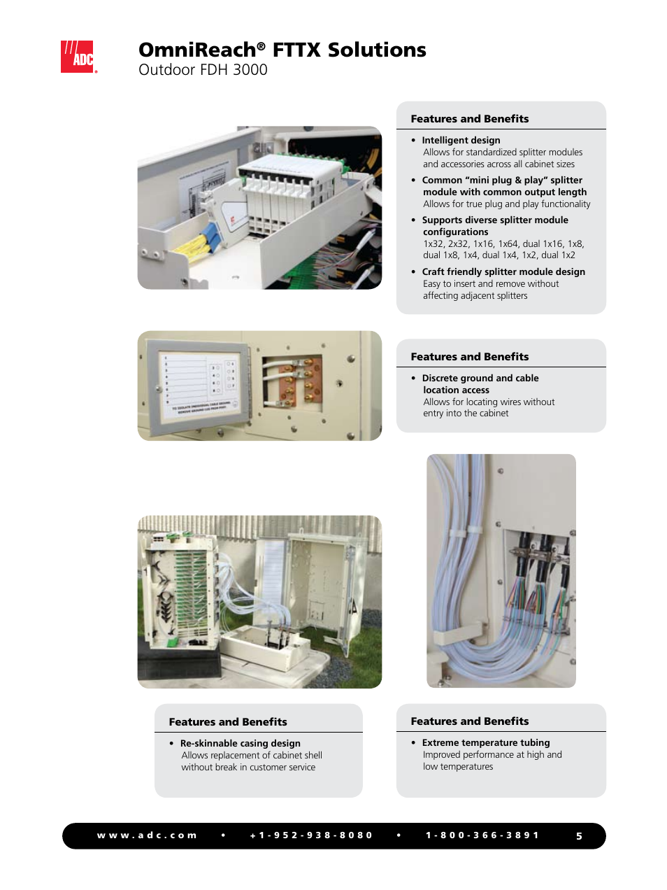 Omnireach, Fttx solutions, Outdoor fdh 3000 | ADC OmniReach FDH 3000 User Manual | Page 5 / 20