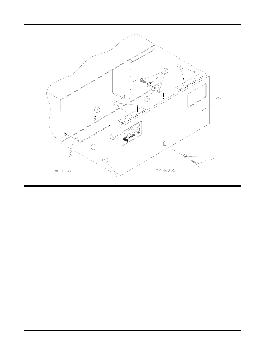 Control door assembly, For models mfd. prior to july 1, 2002 | ADC AD-758DV User Manual | Page 6 / 44