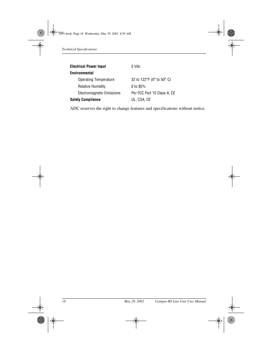 ADC Campus RS Destop Unit User Manual | Page 26 / 32