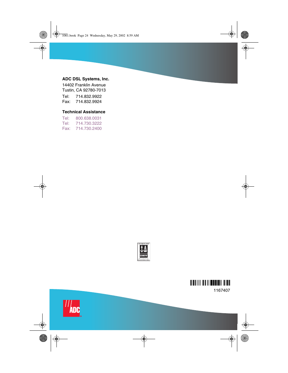 Ch¶7 | ADC Campus RS Destop Unit User Manual | Page 32 / 32