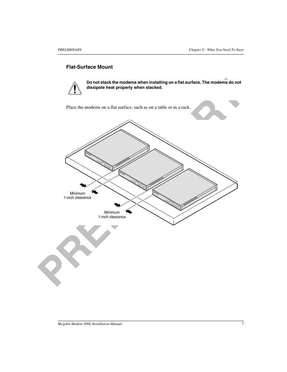 Flatsurface mount, Pr el im in a ry | ADC 500L User Manual | Page 15 / 98