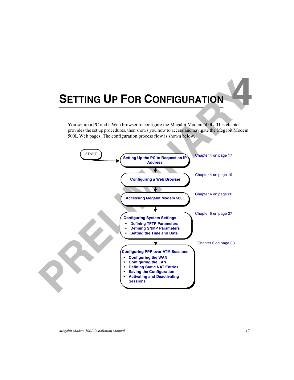 Setting up for configuration, Chapter 4: setting up for configuration | ADC 500L User Manual | Page 25 / 98