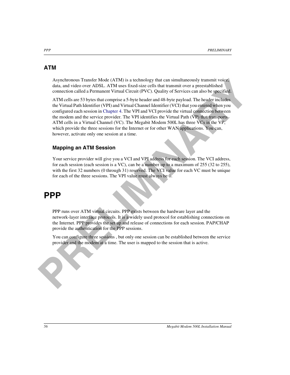 Mapping an atm session, Mapping, Pr el im in a ry | ADC 500L User Manual | Page 64 / 98