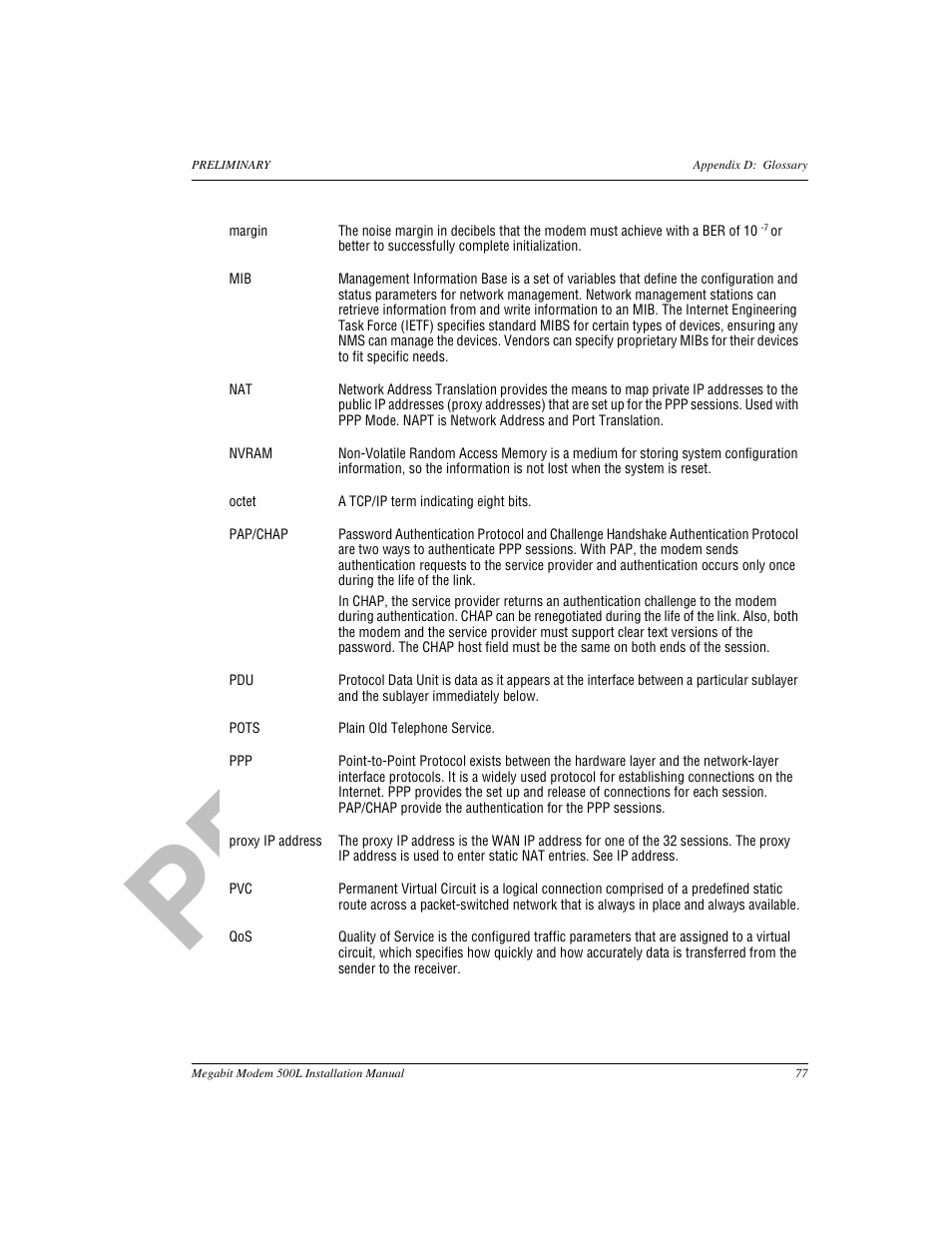 Pr el im in a ry | ADC 500L User Manual | Page 85 / 98