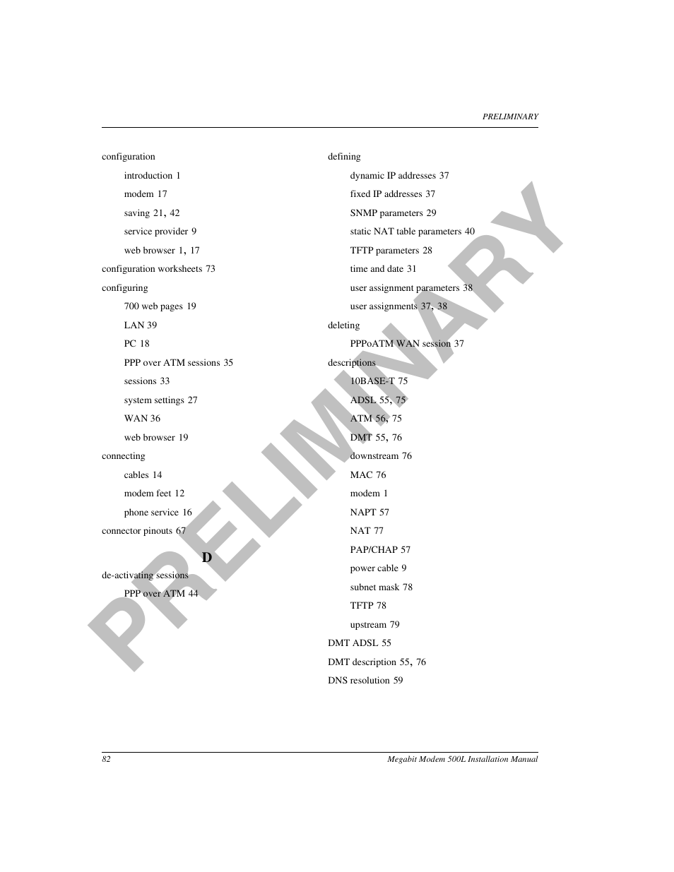 Pr el i m in a ry | ADC 500L User Manual | Page 90 / 98