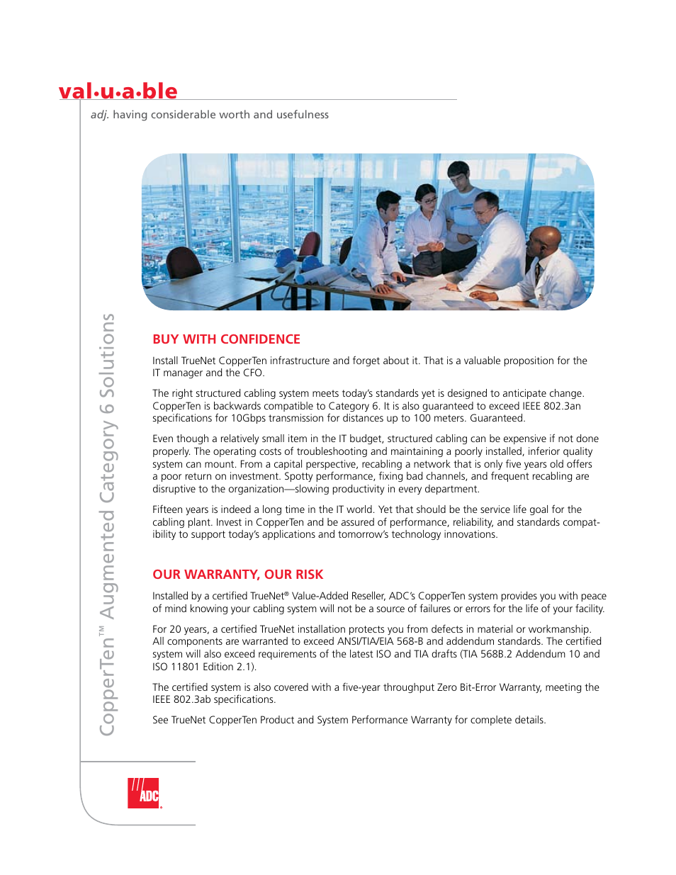 Coppert en, Augmented category 6 solutions | ADC TrueNet CopperTen Augmented Category 6 Solutions User Manual | Page 10 / 12