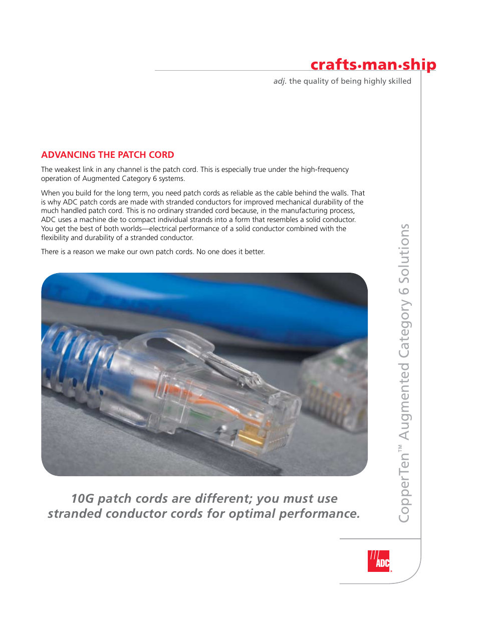 Crafts, Ship, Coppert en | Augmented category 6 solutions | ADC TrueNet CopperTen Augmented Category 6 Solutions User Manual | Page 5 / 12