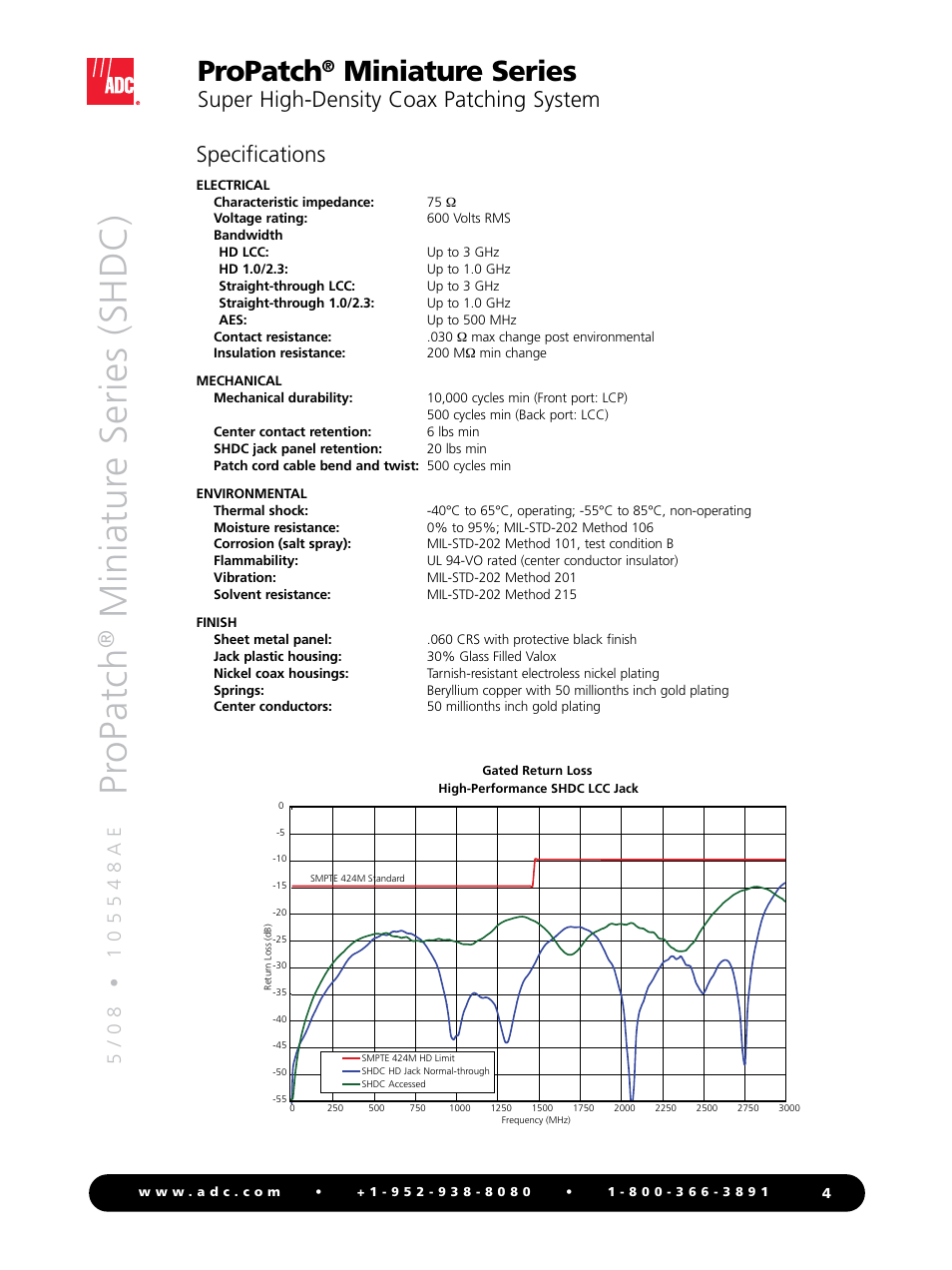 Pr opatch, Miniatur e series (shdc), Propatch | Miniature series | ADC ProPatch Miniature Series User Manual | Page 4 / 8