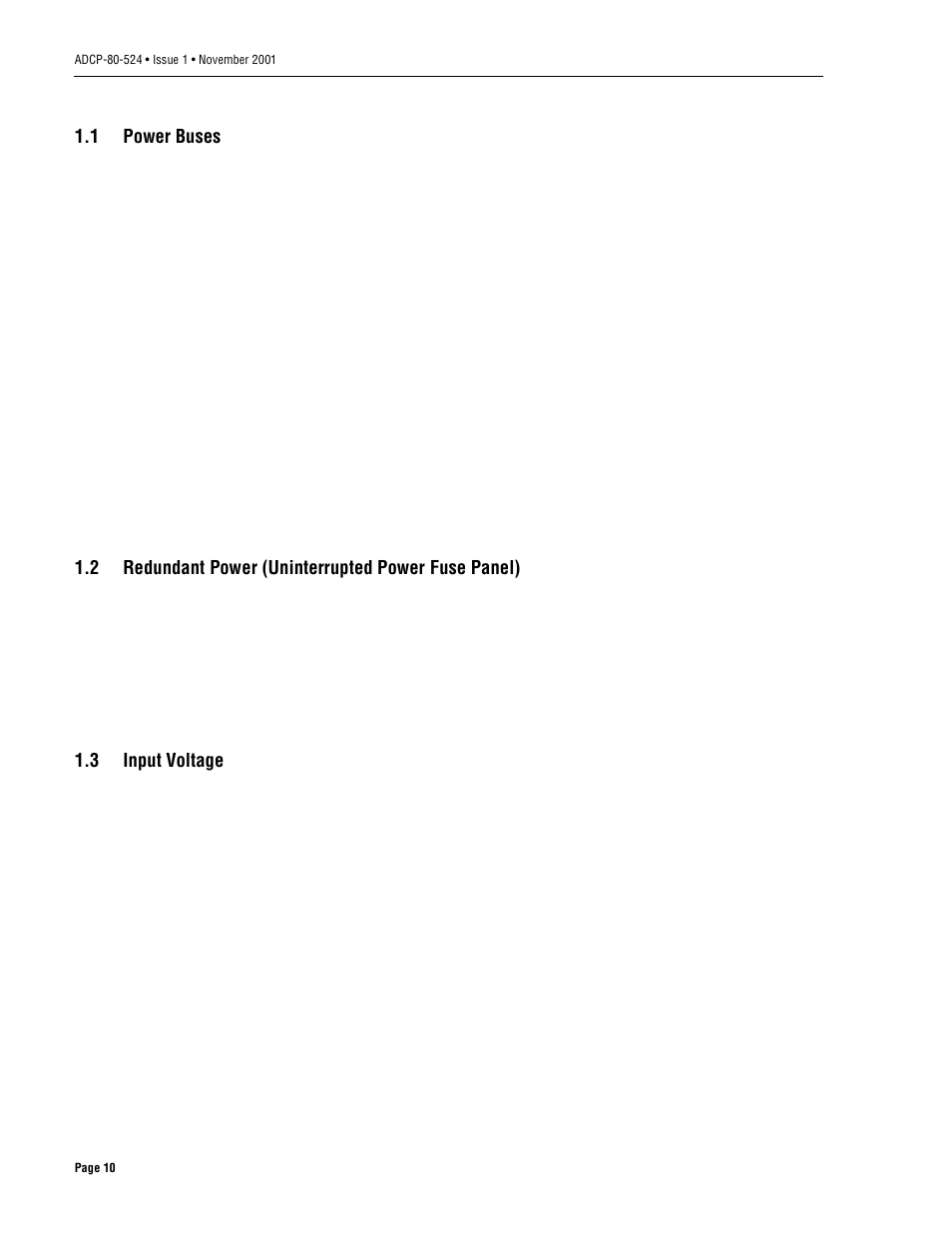 1 power buses, 2 redundant power (uninterrupted power fuse panel), 3 input voltage | Power buses, Redundant power (uninterrupted power fuse panel), Input voltage | ADC 70 User Manual | Page 10 / 32