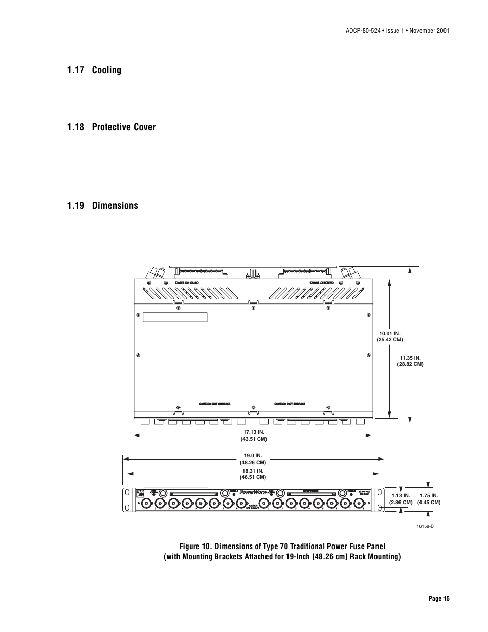 17 cooling, 18 protective cover, 19 dimensions | ADC 70 User Manual | Page 15 / 32