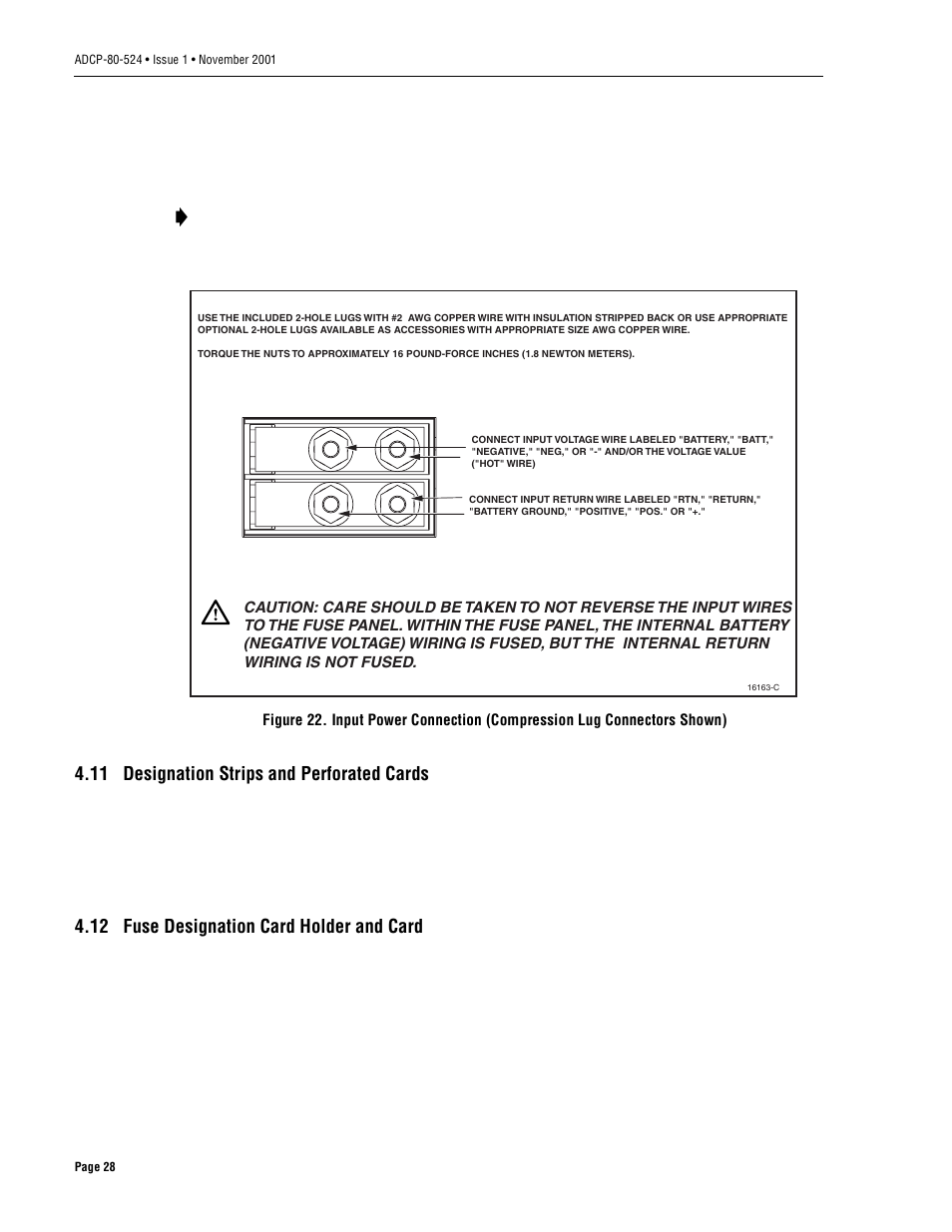 11 designation strips and perforated cards, 12 fuse designation card holder and card, Figure 22 | ADC 70 User Manual | Page 28 / 32