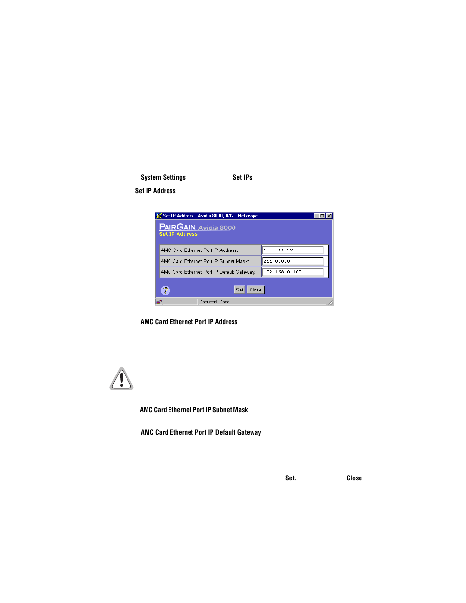 Configuring management card ip addresses, Ip a, Onfiguring | Anagement, Ddresses | ADC AVIDIA SWD4573I1 User Manual | Page 407 / 658