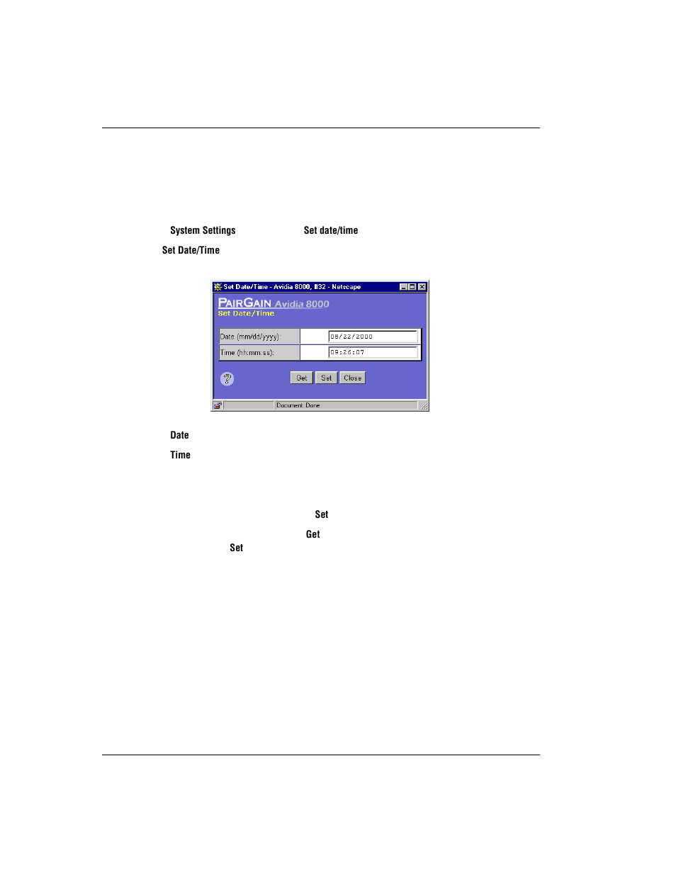 Configuring system date and time, Onfiguring, Ystem | ADC AVIDIA SWD4573I1 User Manual | Page 410 / 658