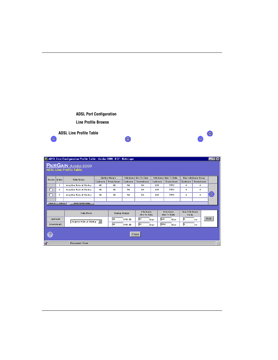 Configuring adsl line profiles, Adsl l, Onfiguring | Rofiles | ADC AVIDIA SWD4573I1 User Manual | Page 412 / 658