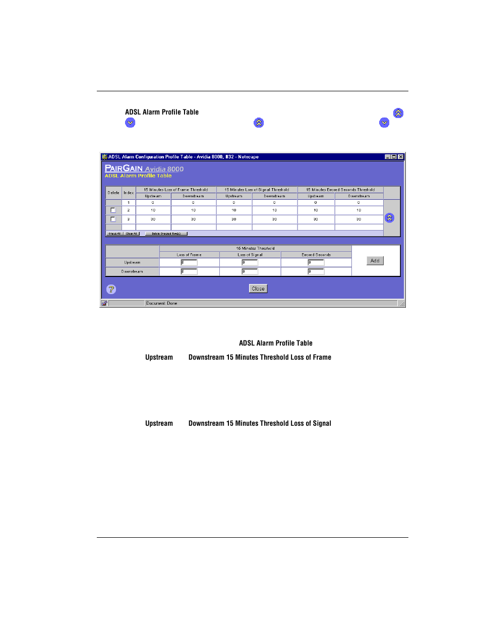 Adding adsl alarm profiles | ADC AVIDIA SWD4573I1 User Manual | Page 415 / 658