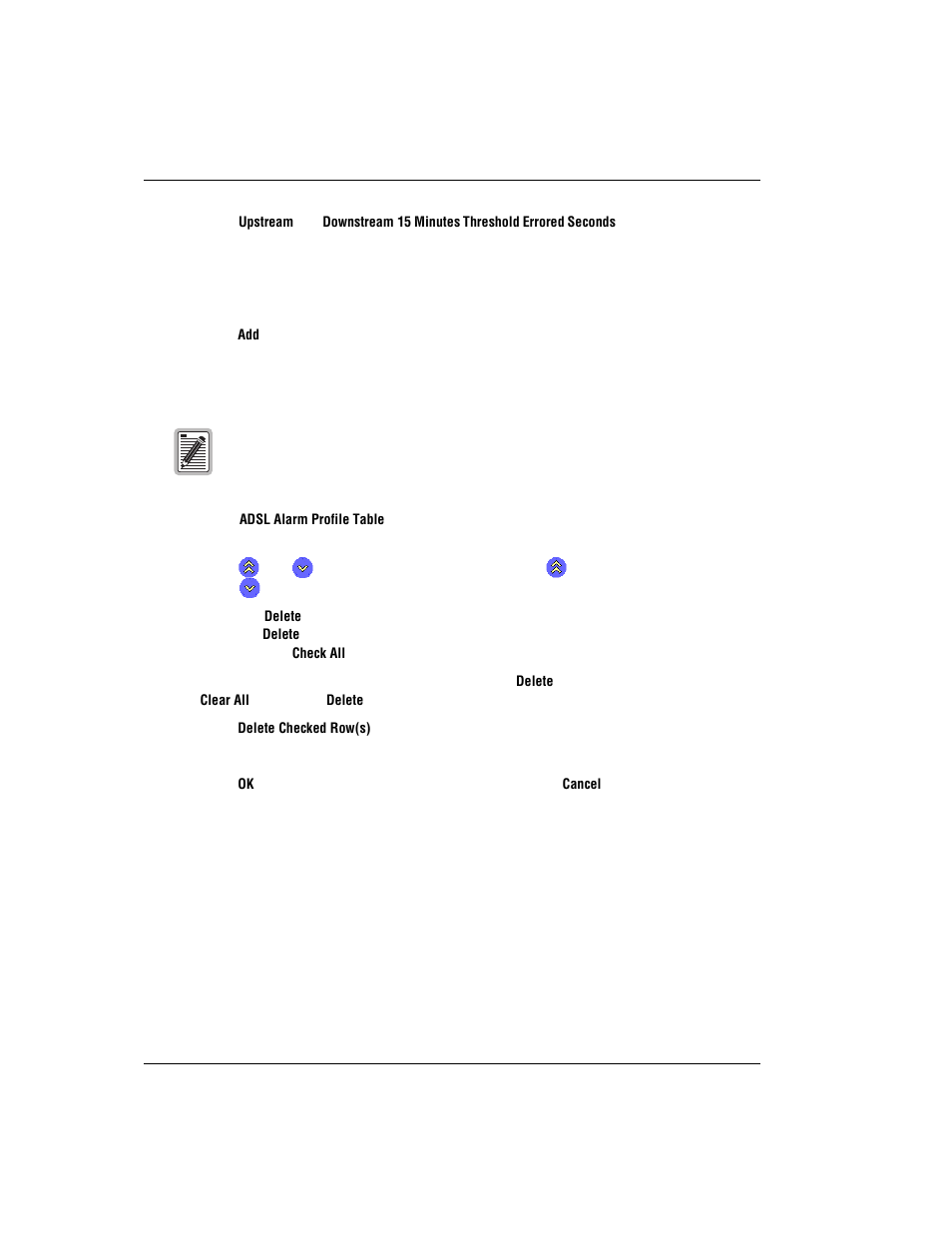 Deleting adsl alarm profiles | ADC AVIDIA SWD4573I1 User Manual | Page 416 / 658