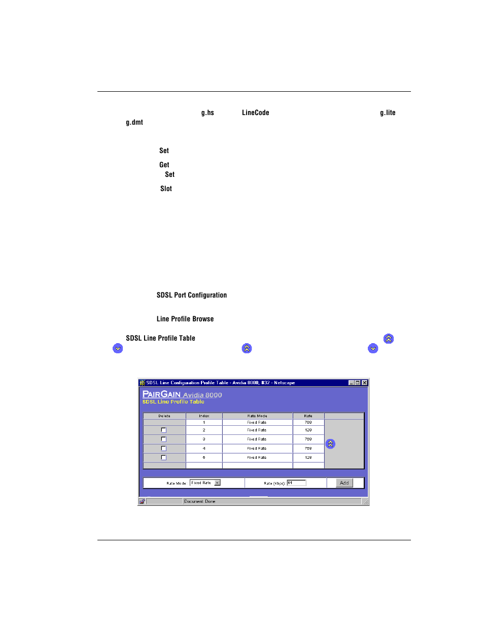 Configuring sdsl frame line profiles, Configuring sdsl frame line, Sdsl f | Onfiguring, Rame, Rofiles | ADC AVIDIA SWD4573I1 User Manual | Page 419 / 658