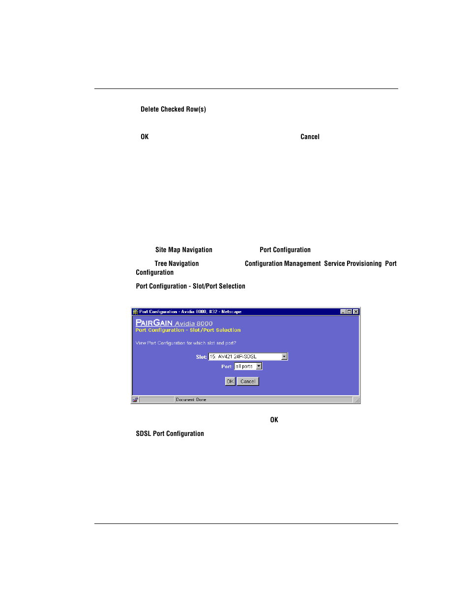 Configuring sdsl frame service, Configuring sdsl, Sdsl f | Onfiguring, Rame, Ervice | ADC AVIDIA SWD4573I1 User Manual | Page 423 / 658