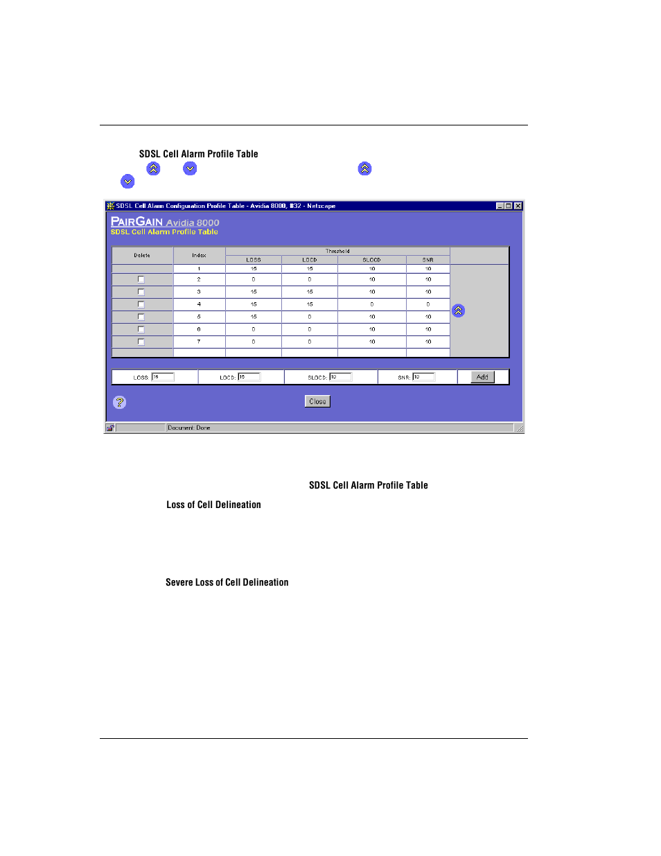Adding sdsl cell alarm profiles | ADC AVIDIA SWD4573I1 User Manual | Page 428 / 658