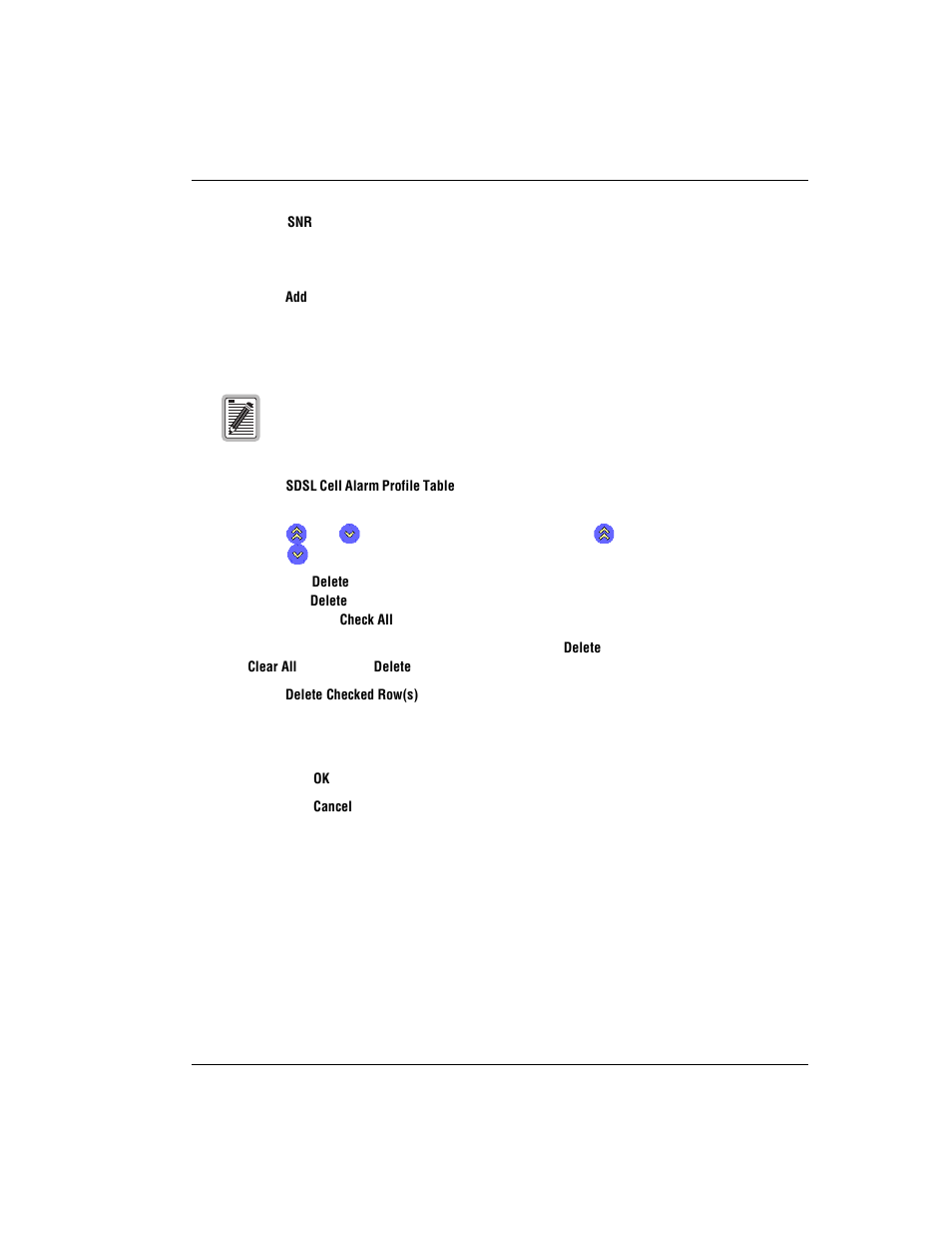 Deleting sdsl cell alarm profiles | ADC AVIDIA SWD4573I1 User Manual | Page 429 / 658