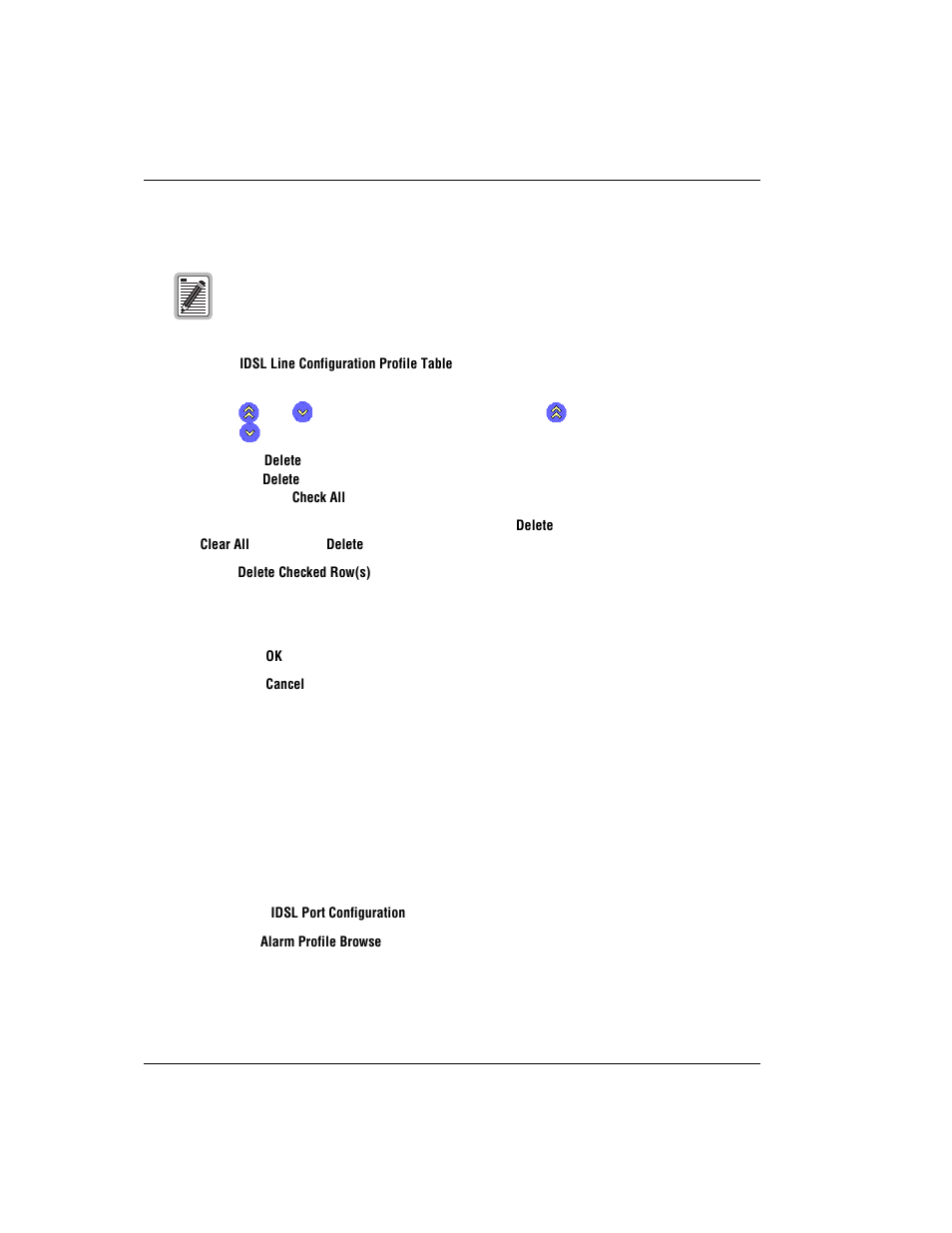 Deleting idsl line profiles, Configuring idsl alarm profiles, Idsl a | Onfiguring, Larm, Rofiles | ADC AVIDIA SWD4573I1 User Manual | Page 434 / 658