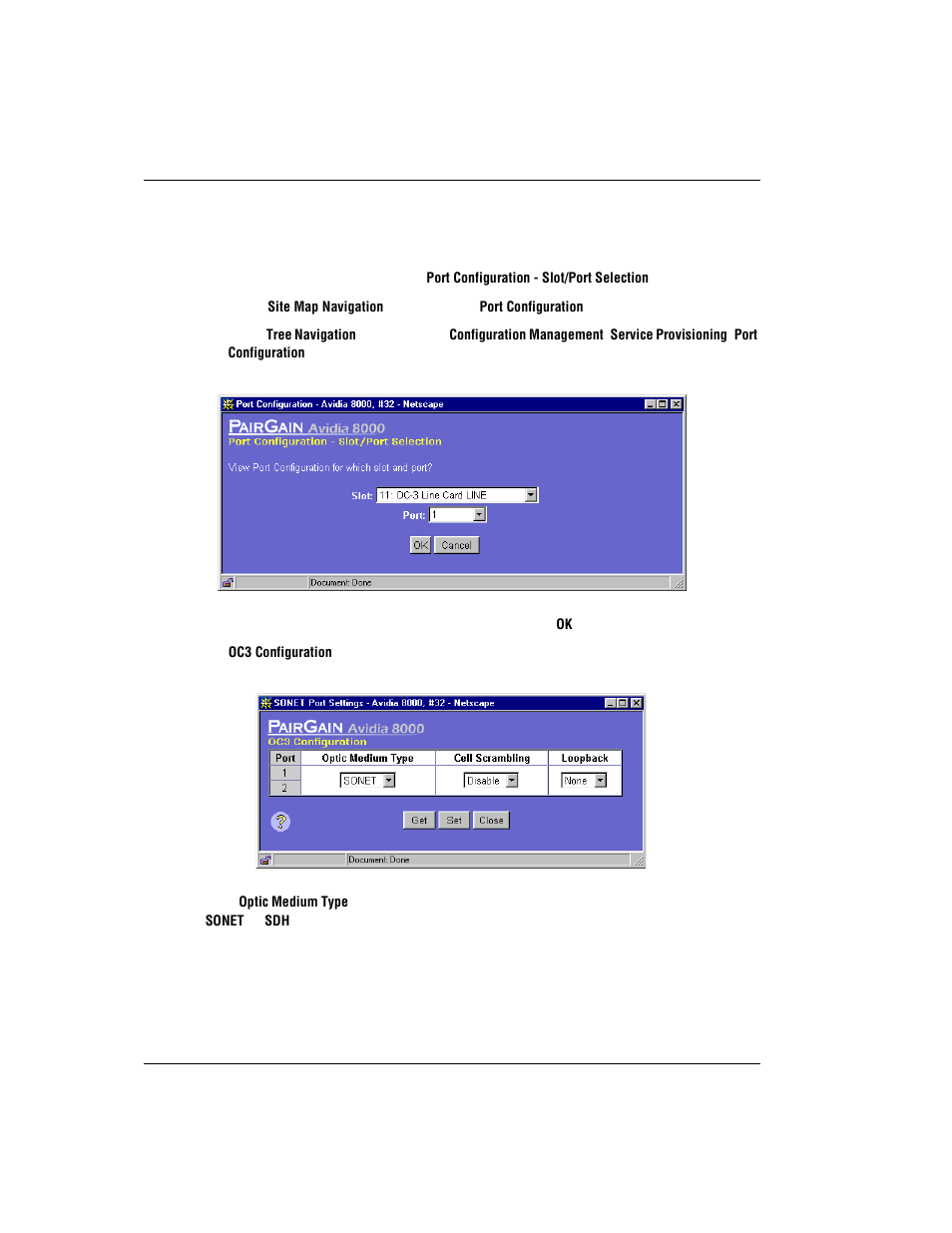 Configuring oc3 service, Oc3 s, Onfiguring | Ervice | ADC AVIDIA SWD4573I1 User Manual | Page 442 / 658