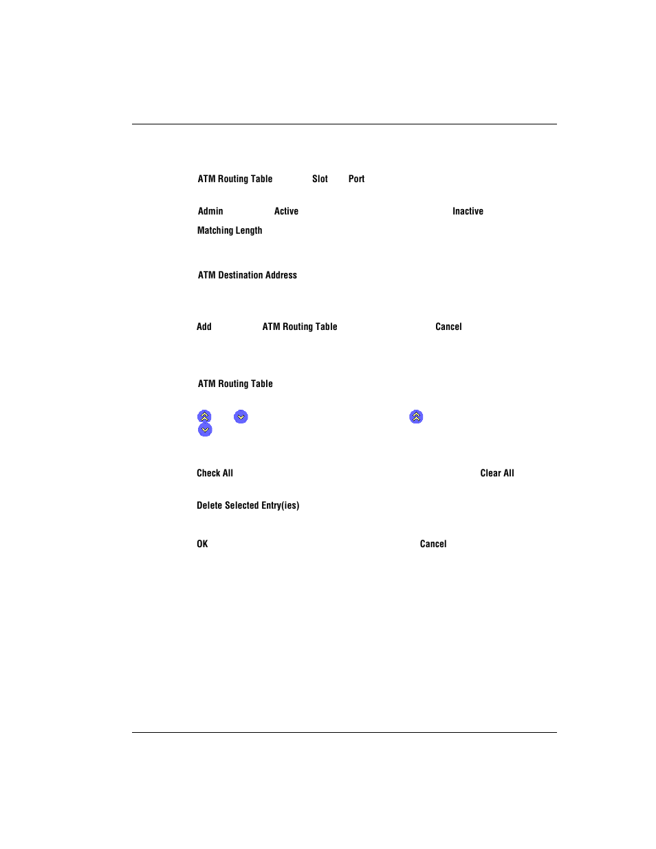 Adding atm routing table entries, Deleting atm routing table entries | ADC AVIDIA SWD4573I1 User Manual | Page 485 / 658