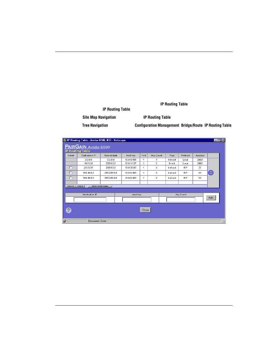 Configuring ip routing, Ip r, Onfiguring | Outing | ADC AVIDIA SWD4573I1 User Manual | Page 521 / 658