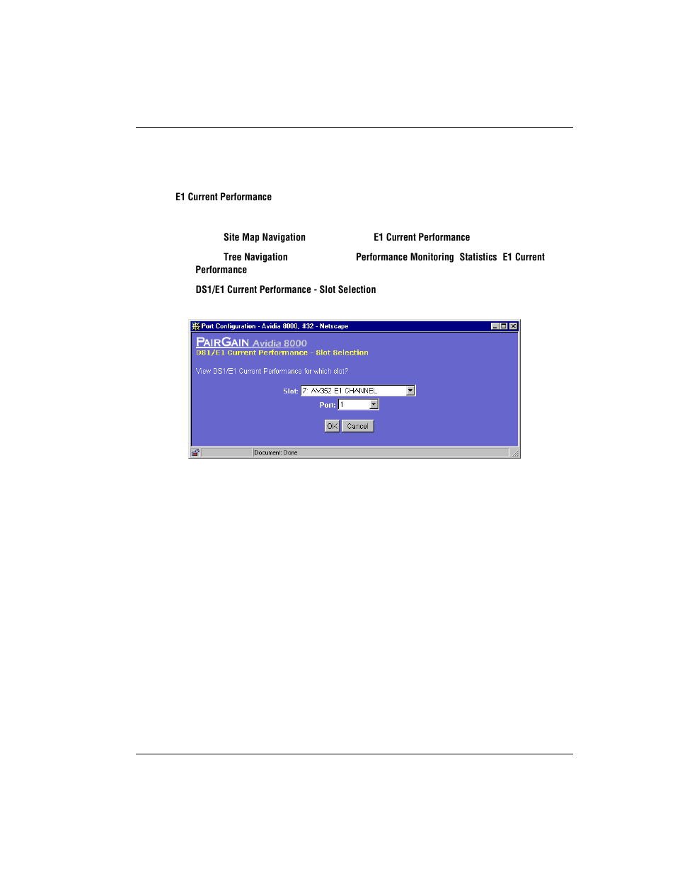 Monitoring e1 performance, E1 p, Onitoring | Erformance | ADC AVIDIA SWD4573I1 User Manual | Page 553 / 658