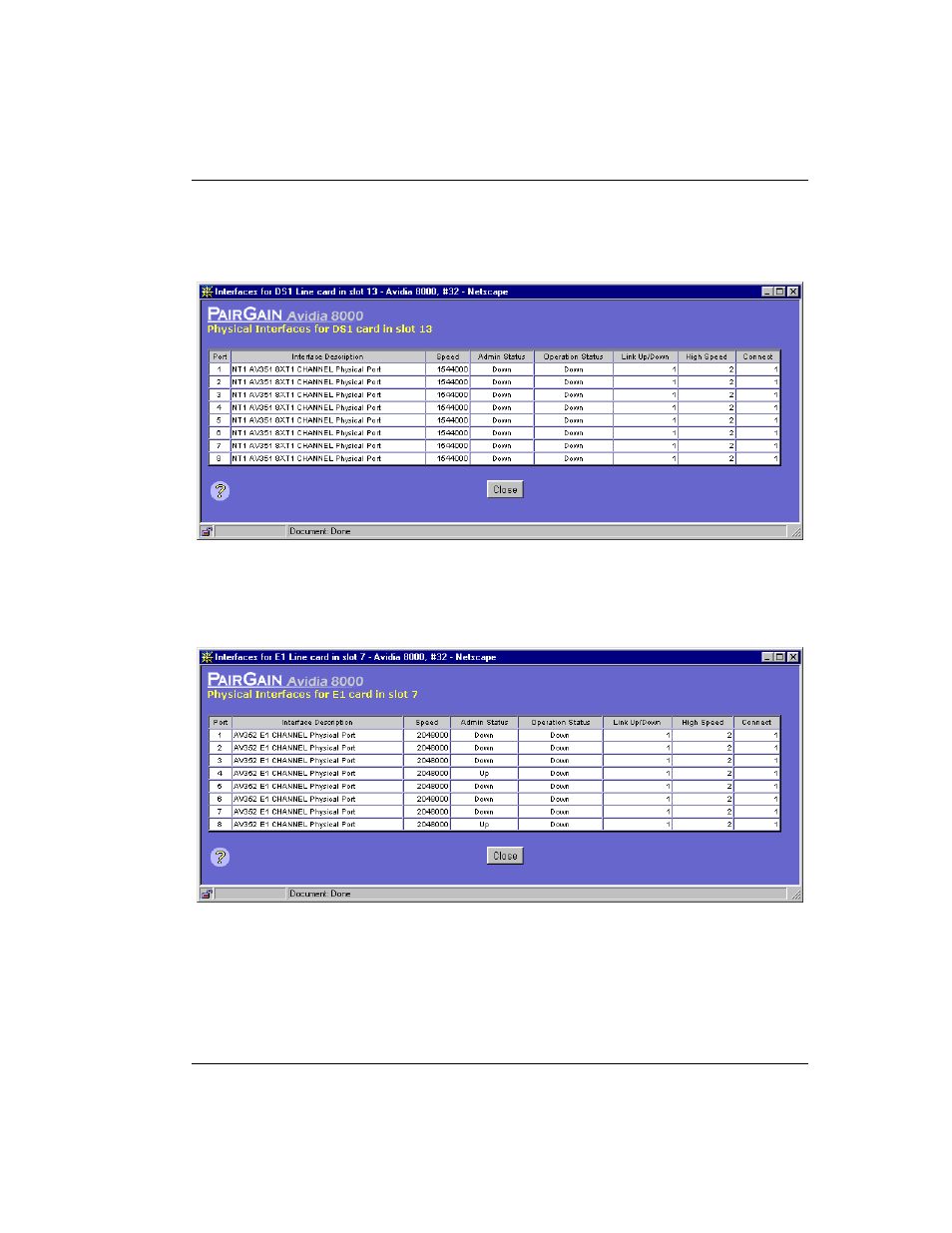 Physical ds1 interfaces, Physical e1 interfaces, Ds1 i | E1 i | ADC AVIDIA SWD4573I1 User Manual | Page 567 / 658