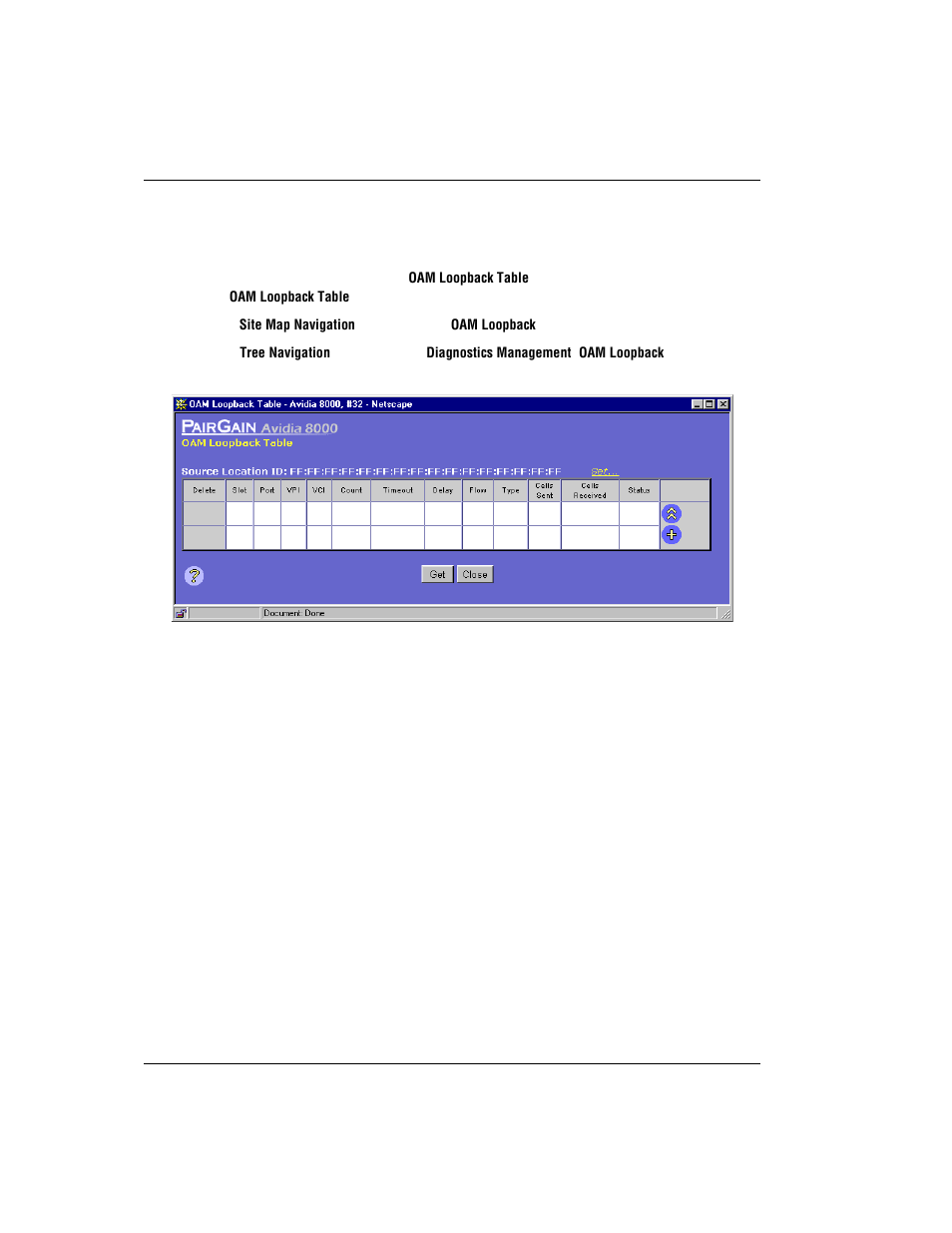 Configuring and initiating oam loopbacks, Configuring and initiating oam loopbacks” on, Oam l | Onfiguring, Nitiating, Oopbacks | ADC AVIDIA SWD4573I1 User Manual | Page 584 / 658