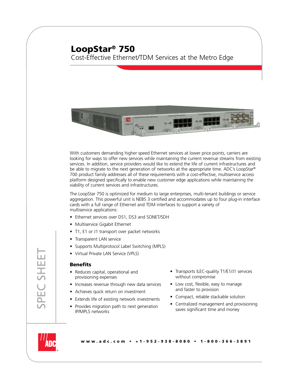 ADC LoopStar 750 User Manual | 4 pages