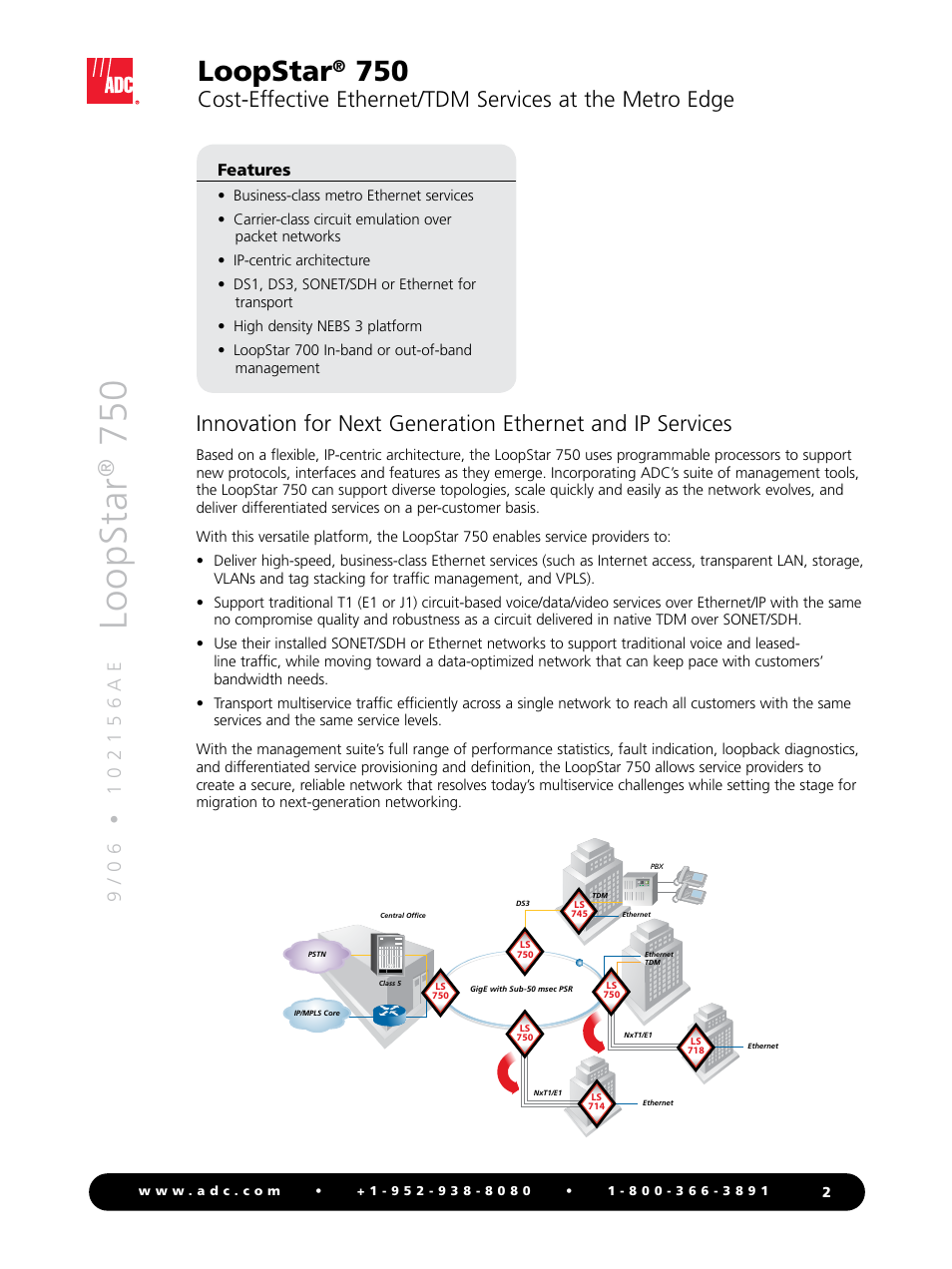 Lo o p st ar, Loopstar | ADC LoopStar 750 User Manual | Page 2 / 4