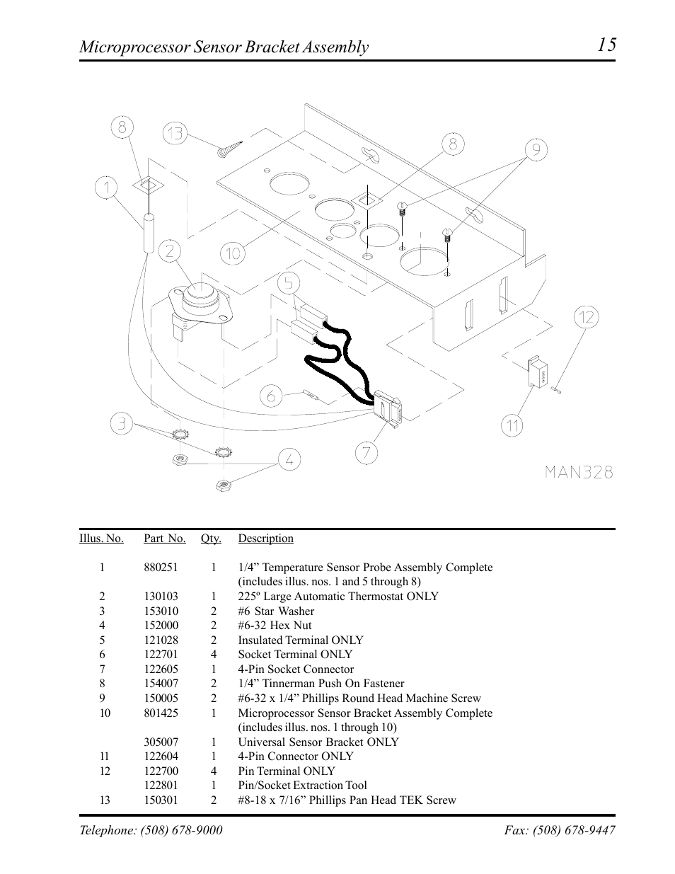 Microprocessor sensor bracket assembly | ADC ML-75 User Manual | Page 17 / 46