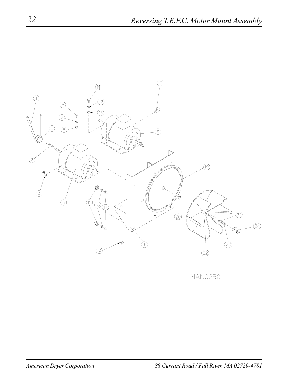 Reversing t.e.f.c. motor mount assembly , 23 | ADC ML-75 User Manual | Page 24 / 46