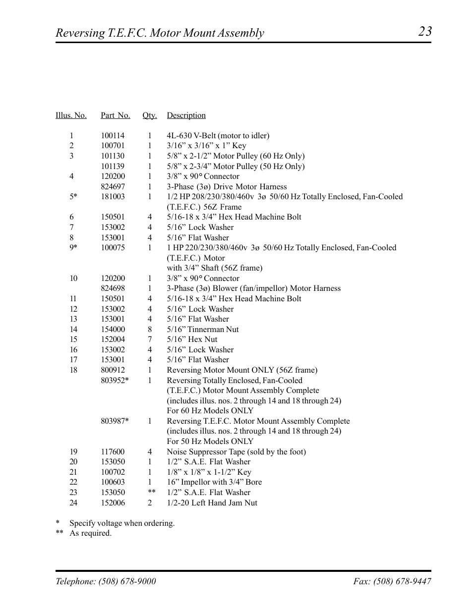 Reversing t.e.f.c. motor mount assembly | ADC ML-75 User Manual | Page 25 / 46