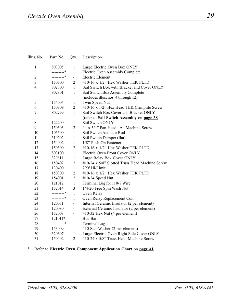 Electric oven assembly | ADC ML-75 User Manual | Page 31 / 46