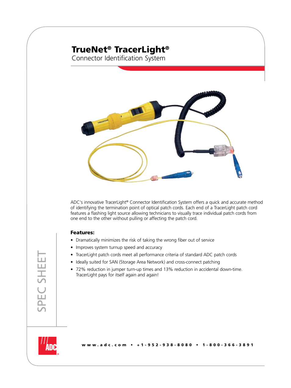 ADC TrueNet TracerLight User Manual | 4 pages