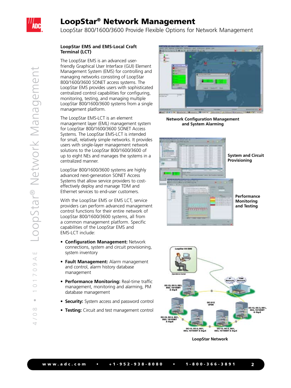 Loopstar, Network management | ADC LoopStar 1600 User Manual | Page 2 / 4