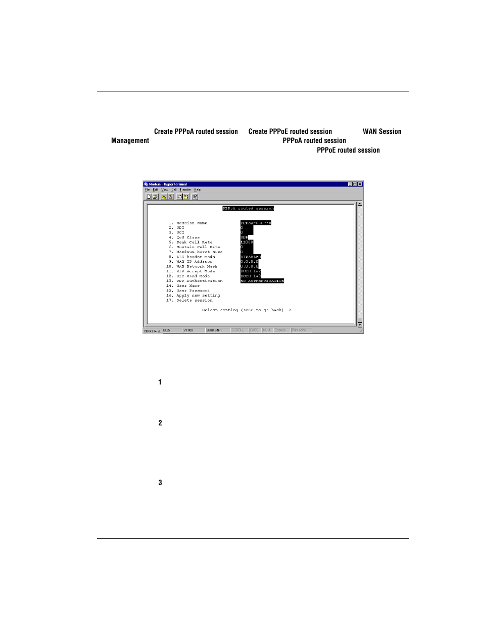 Set up a pppoa or pppoe routed session | ADC MM701G User Manual | Page 121 / 168