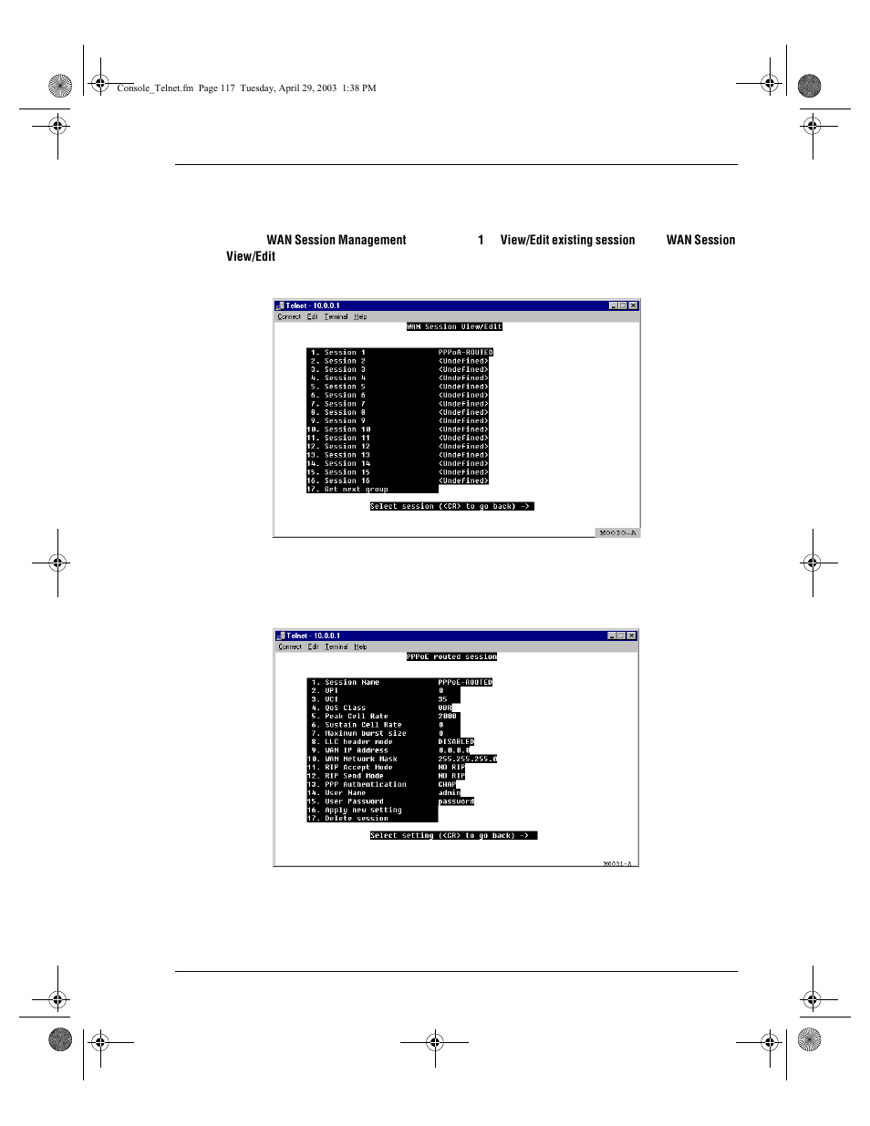 Edit an existing session | ADC MM701G User Manual | Page 125 / 168
