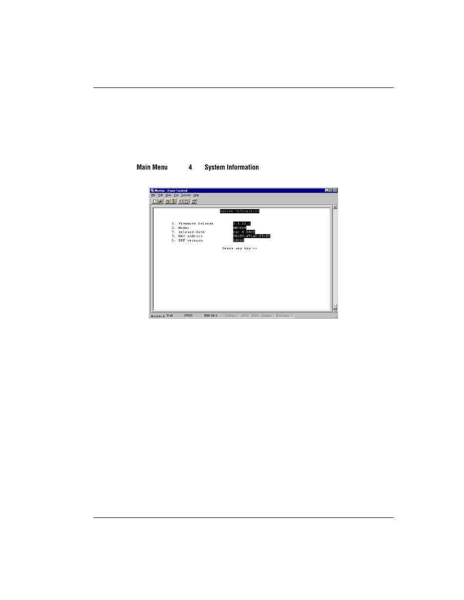 Viewing system information, Iewing, Ystem | Nformation | ADC MM701G User Manual | Page 141 / 168