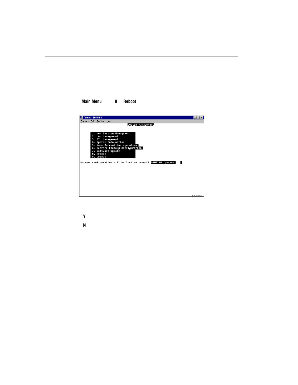 Rebooting the modem, Ebooting, Odem | ADC MM701G User Manual | Page 142 / 168