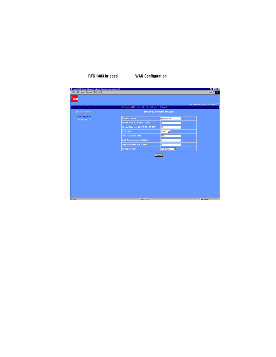 Set up an rfc 1483 bridged session | ADC MM701G User Manual | Page 35 / 168