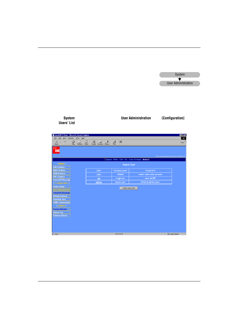 Assigning user access, Ssigning, Ccess | ADC MM701G User Manual | Page 48 / 168