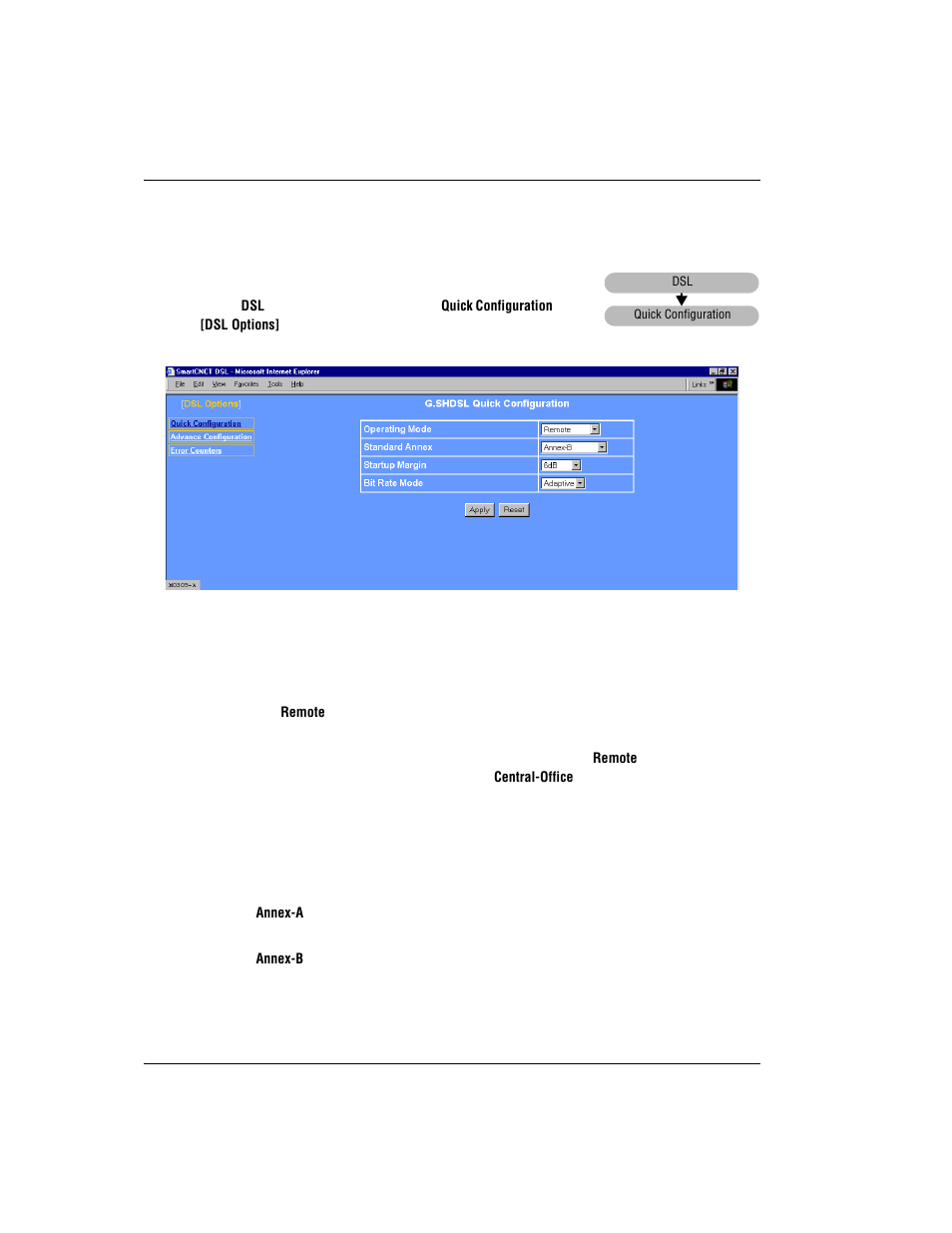 Complete a g.shdsl quick configuration, Omplete, Shdsl | Uick, Onfiguration | ADC MM701G User Manual | Page 66 / 168