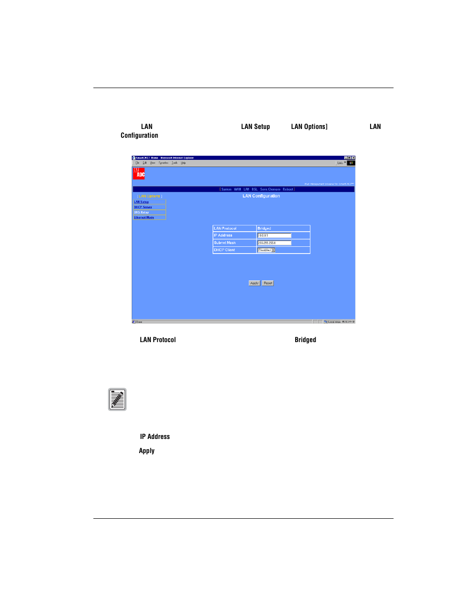 Configure the remote lan | ADC MM701G User Manual | Page 77 / 168
