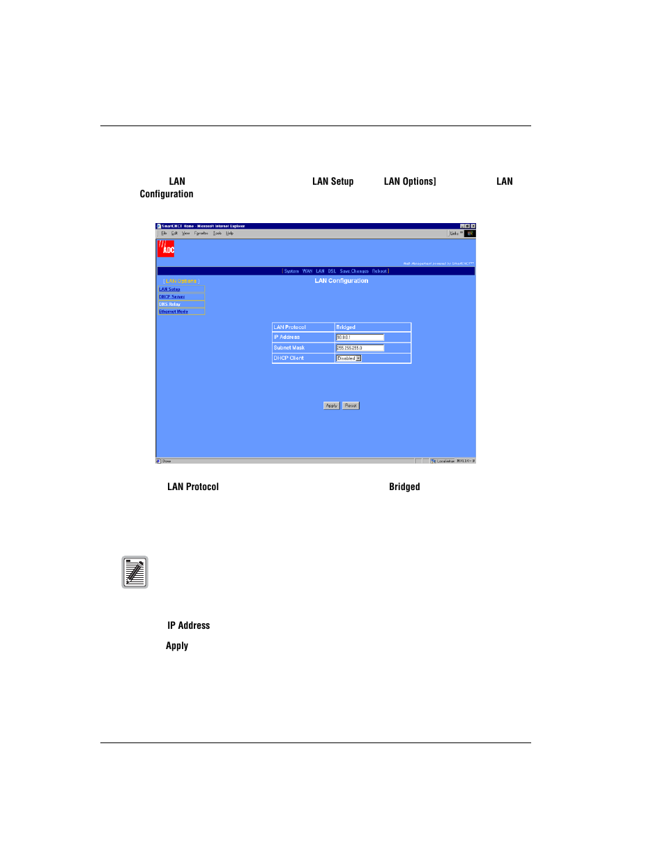 Configure the centraloffice lan | ADC MM701G User Manual | Page 82 / 168