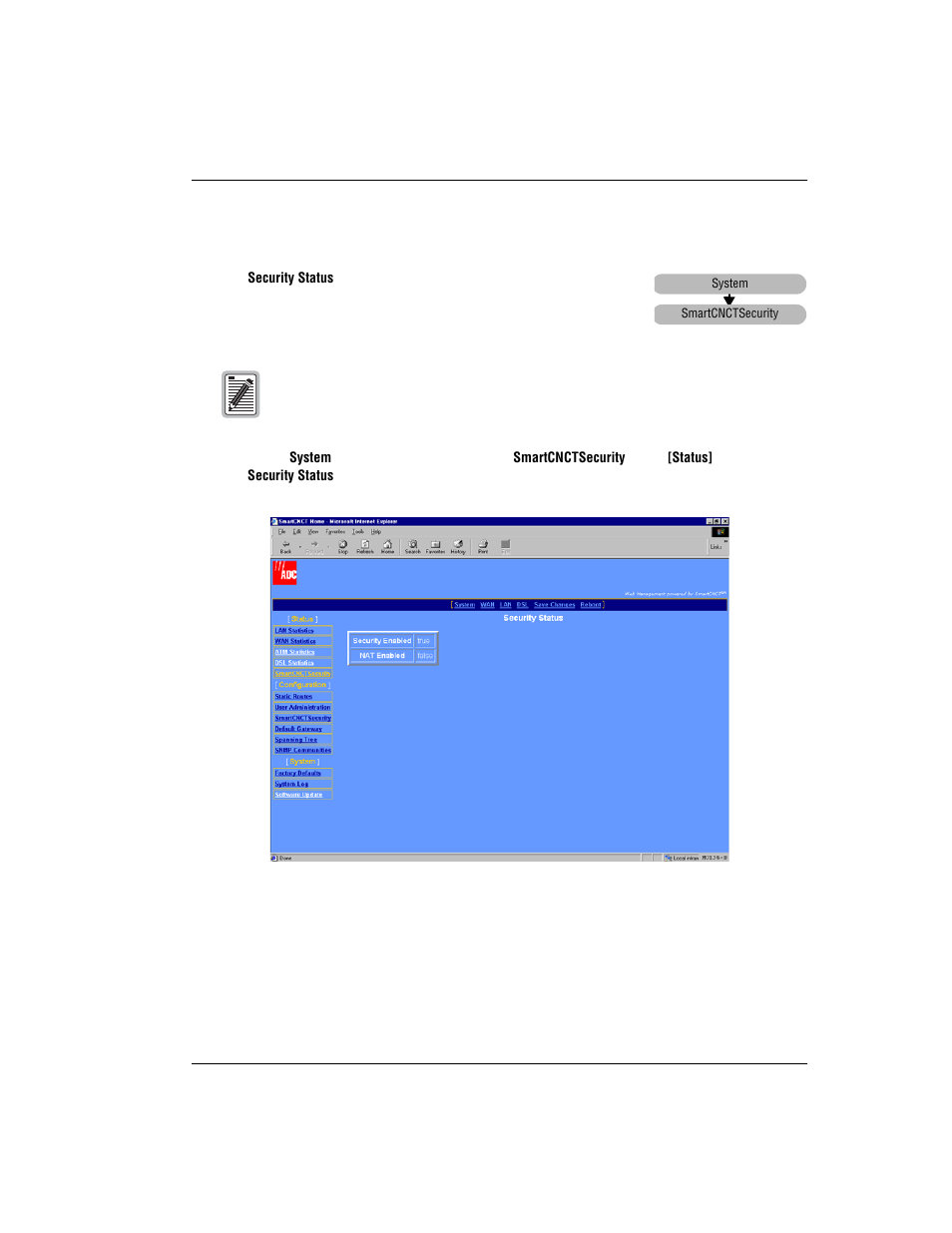 View smartcnct security statistics, Cnct s, Mart | Ecurity, Tatistics | ADC MM701G User Manual | Page 97 / 168